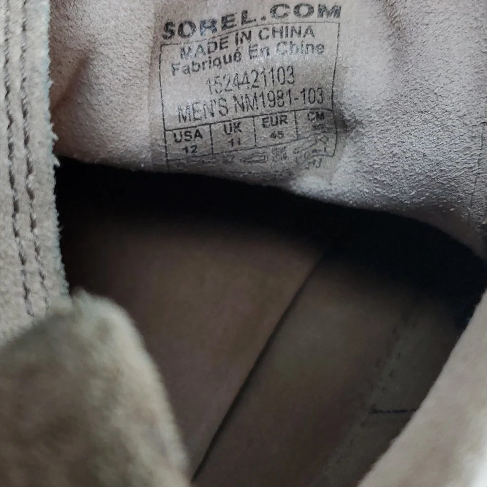 Sorel suede Greely Chukka winter shoes lace up men size 12